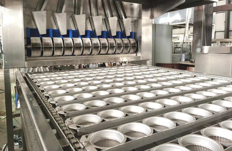 Stekt omedelbar rund nudelproduktionslinje